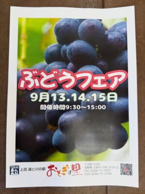 【イベント】ぶどうフェア開催のお知らせ