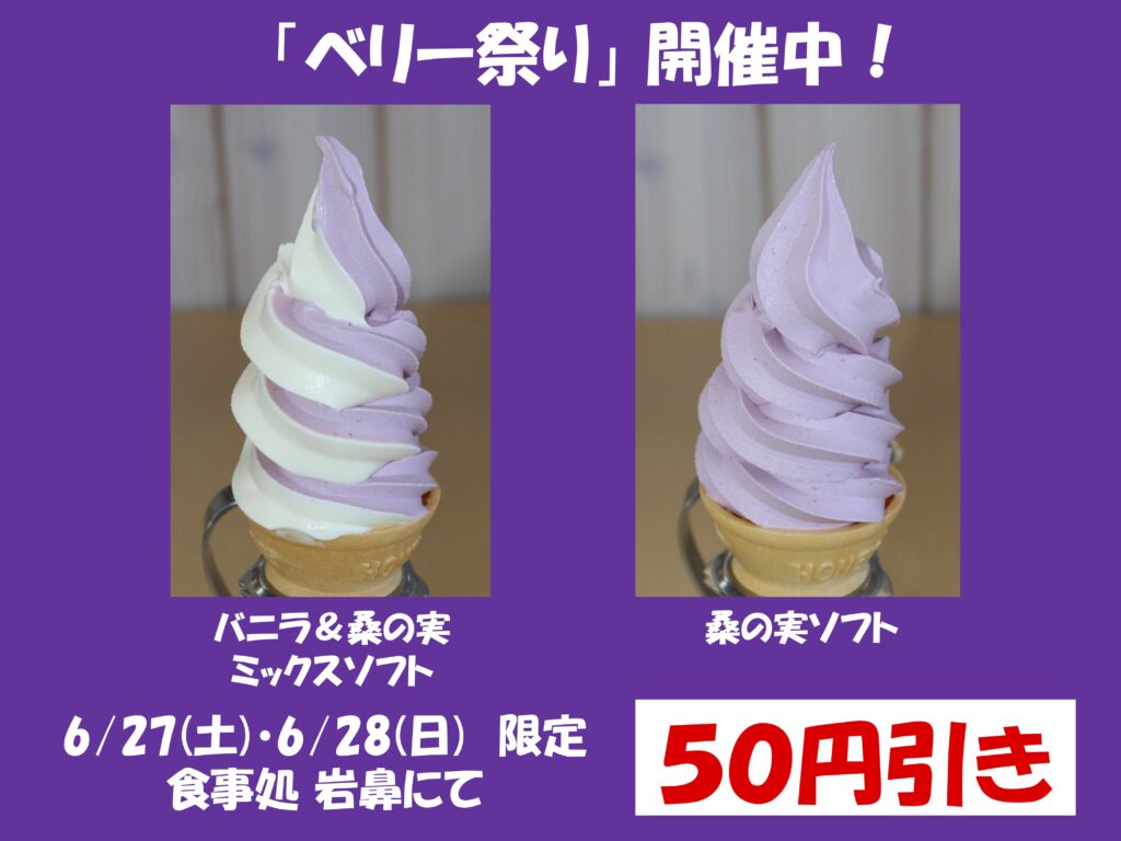 桑の実ソフト・ミックス50円引きPOP